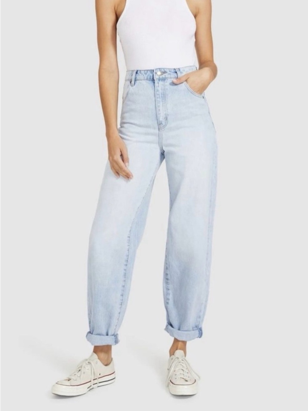 ROLLAS Genie Super High Rise 80’s Balloon Leg Jeans Light-wash Size 27